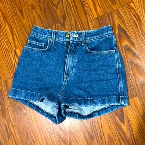 American apparel Jean shorts. Mid-high rise :)